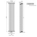 Радиатор вертикальный Warm Well Column 3 1800*380 White (нижнее)